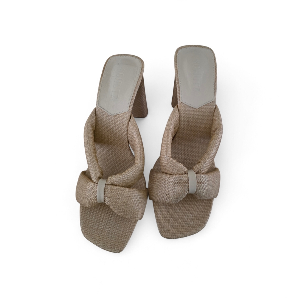 SCHUTZ Tan Bow Detail Heels